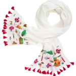 Tory Burch Fish Embroidery Scarf