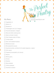 Perfect Pantry Shopping List Dry Pantry