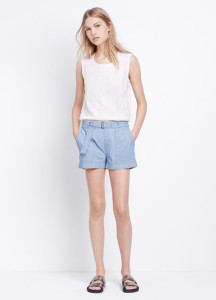 Vince Belted Soft Chambray Short